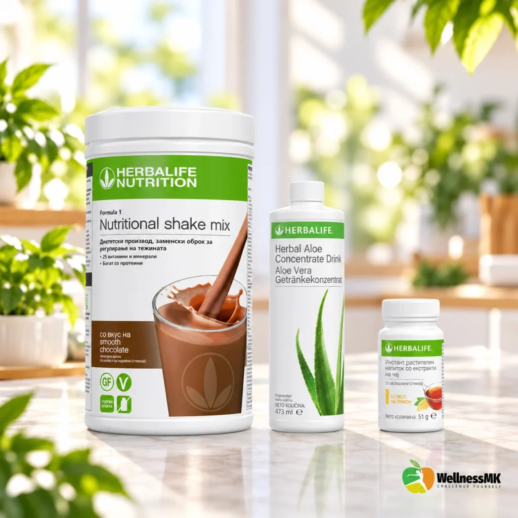 Bronze месечен пакет со Formula 1 шејк ванила, инстант растителен чај лимон и Herbal Aloe концентрат